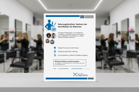 Ausweispflicht im Friseursalon: Belehrungsformular (Velly) als Download